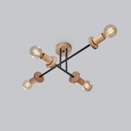 Люстра Topaz Black с деревянными элементами